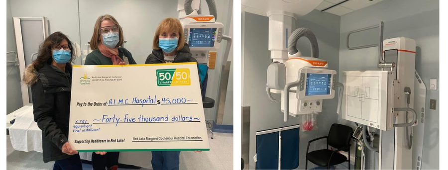 Staff with hospital equipment